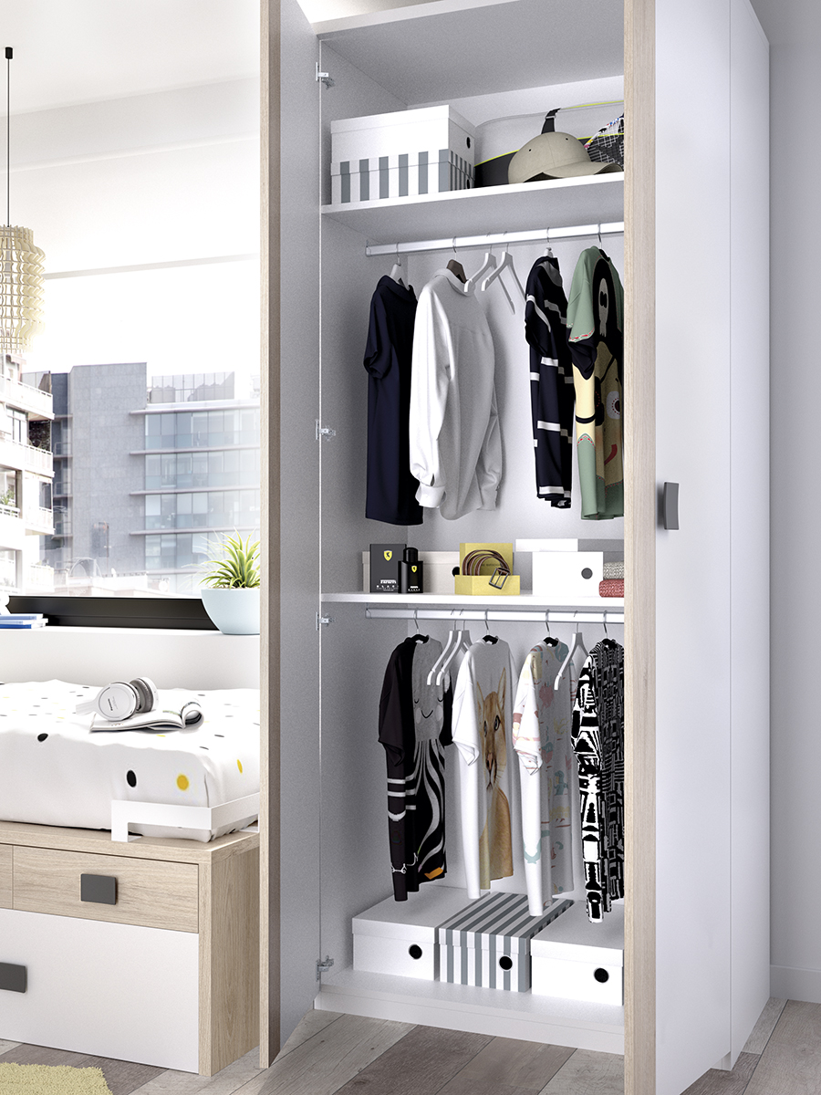 ARMARIOS JUVENILES : ARMARIO DOBLE BARRA