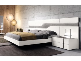 CAMA BLANCA CON FRANJA GRIS